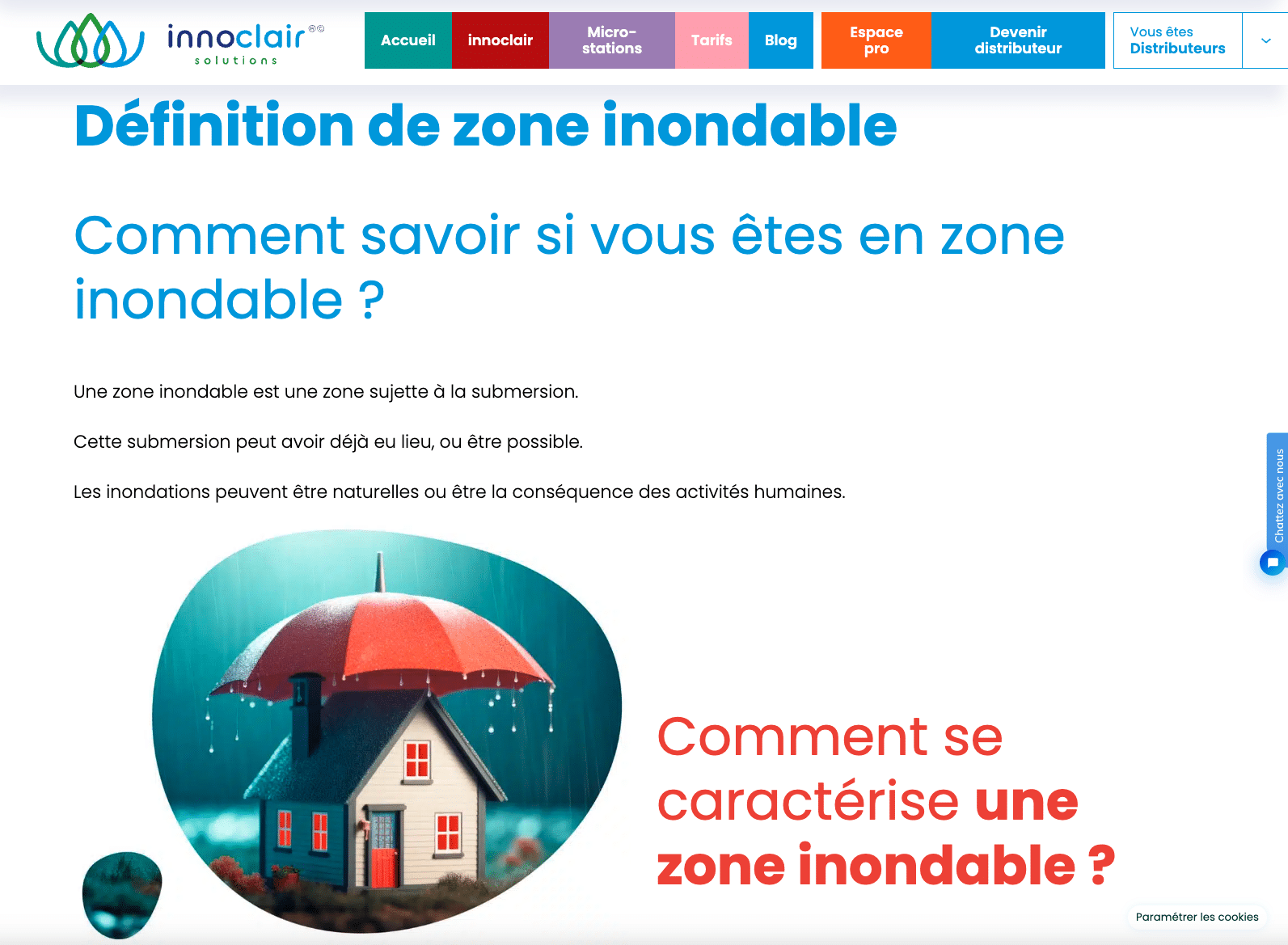Définition de zone inondable pour l'assainissement individuel