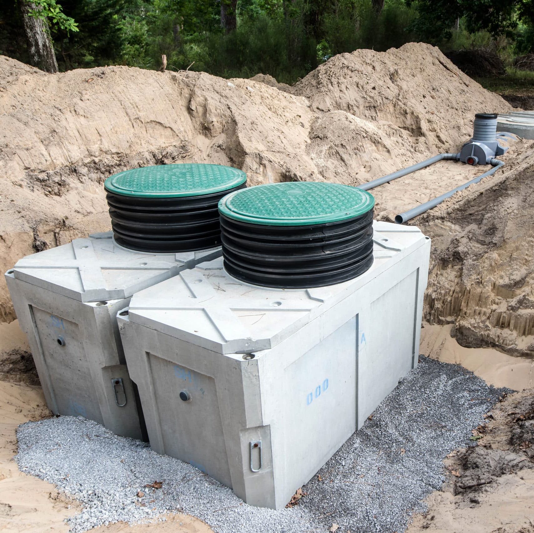 installation of a micro sewage treatment plant in a private home